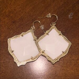 Gold and White Geometric Earrings